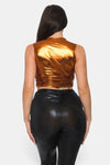 Jungle Cream Metallic Crop Top - KIOKO