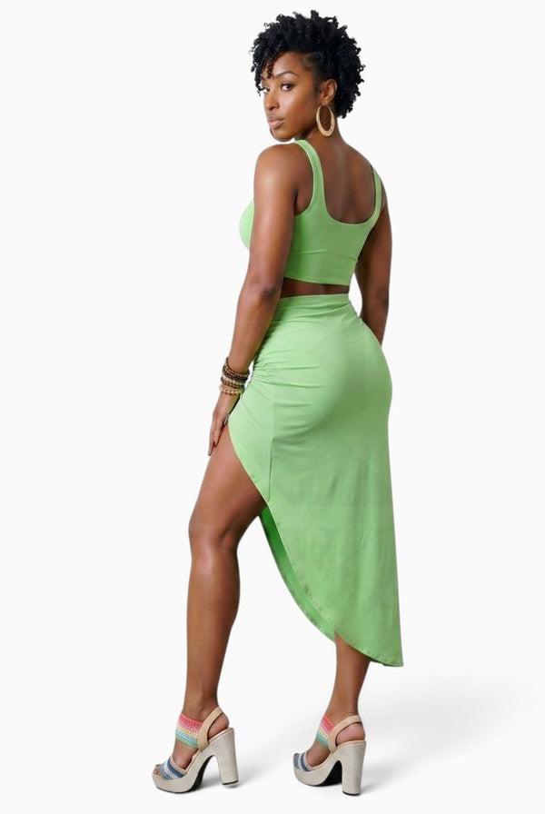 Mint It Loud Crop Top & Maxi Skirt Set - KIOKO