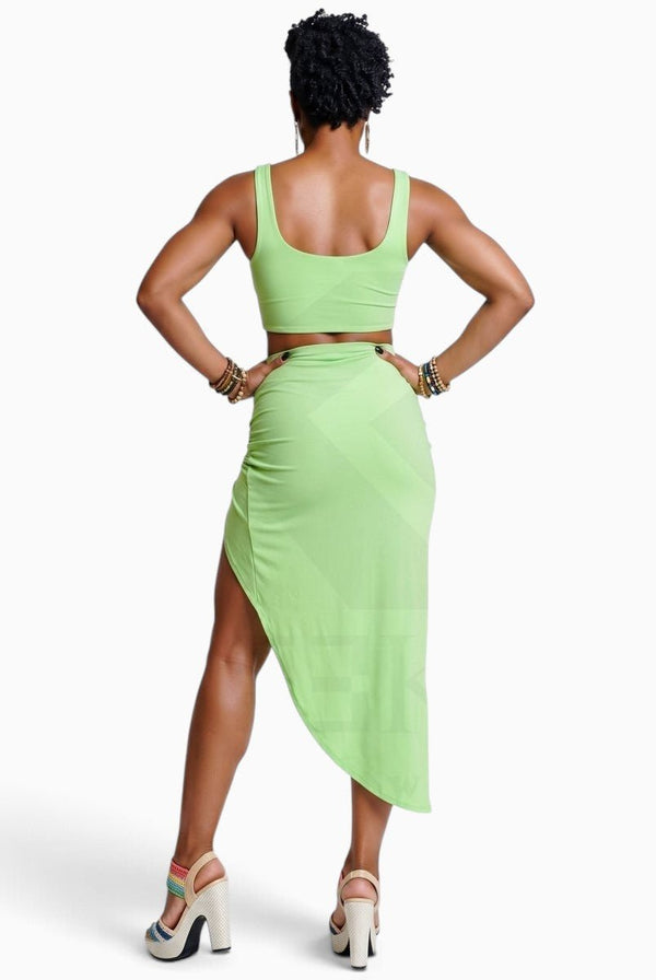 Mint It Loud Crop Top & Maxi Skirt Set - KIOKO