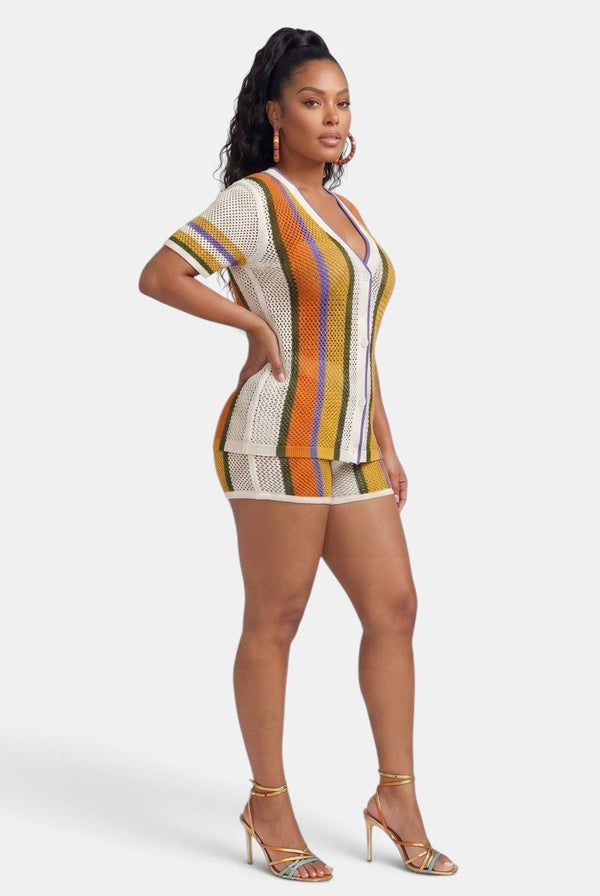 Hot Girl Hue Crochet Shorts Set - KIOKO