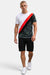 KIOKO Steeze Camo Colorblock T-shirt on a male model wearing black cargo shorts and white sneakers