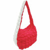 DST Sorority Large Red Ivory Quilted Shoulder Bag