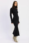 Leathrix Turtle Neck Midi Dress - KIOKO