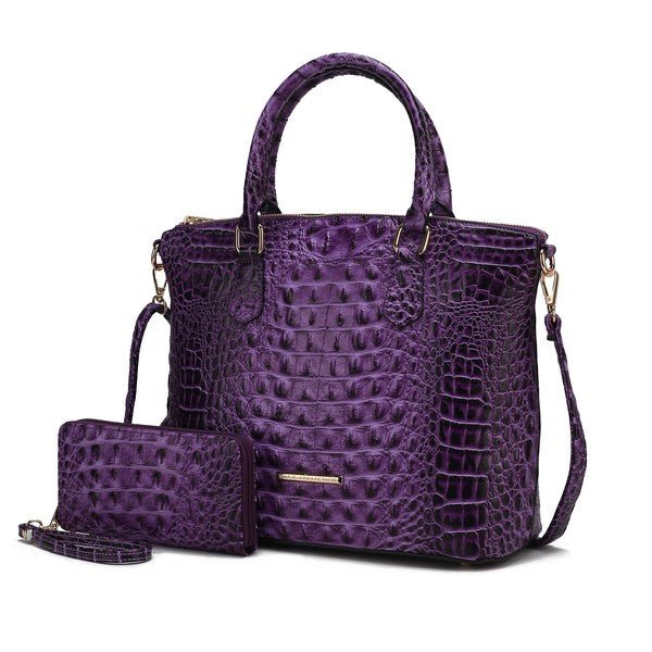 Liora Croc Embossed Tote Set - KIOKO