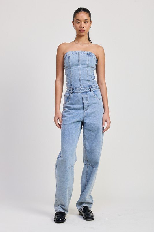 Make Me Wanna Denim Jumpsuit - KIOKO