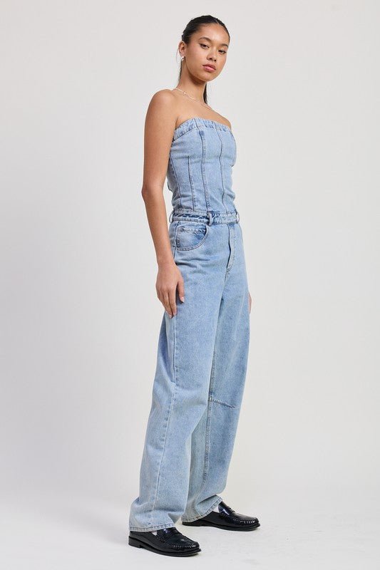Make Me Wanna Denim Jumpsuit - KIOKO