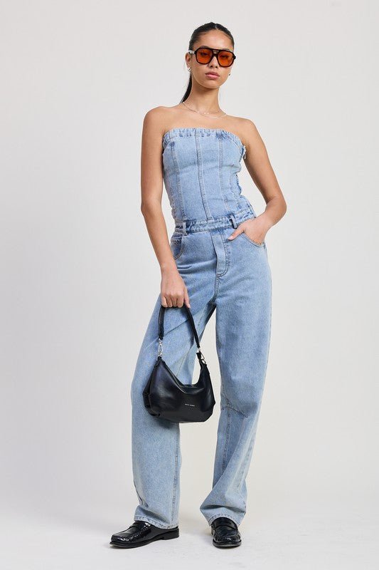 Make Me Wanna Denim Jumpsuit - KIOKO