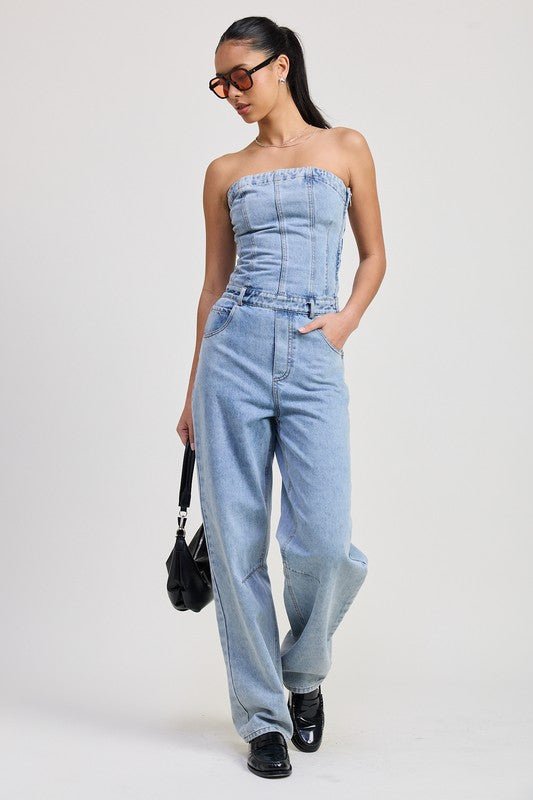 Make Me Wanna Denim Jumpsuit - KIOKO