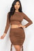 Nerina Ruched Crop Top Skirt Set - KIOKO