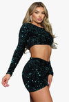 Nightfall Sequin Skirt Set - KIOKO
