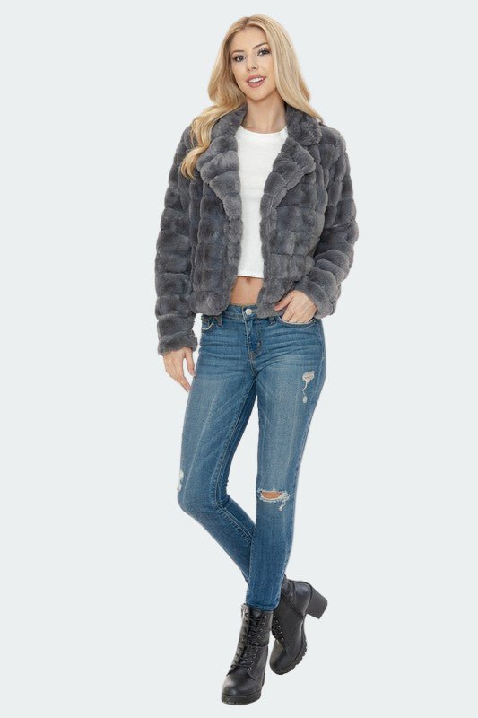 No Labels Missing Faux Fur Jacket - KIOKO