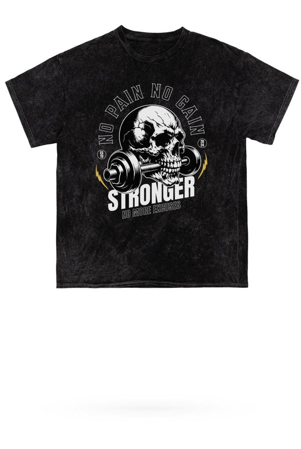No Pain No Gain Mineral Wash Gym Tee - KIOKO
