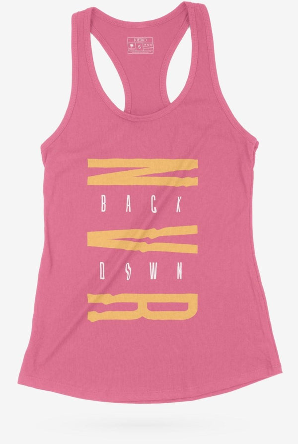 NVR Back Down Racerback Tank - KIOKO