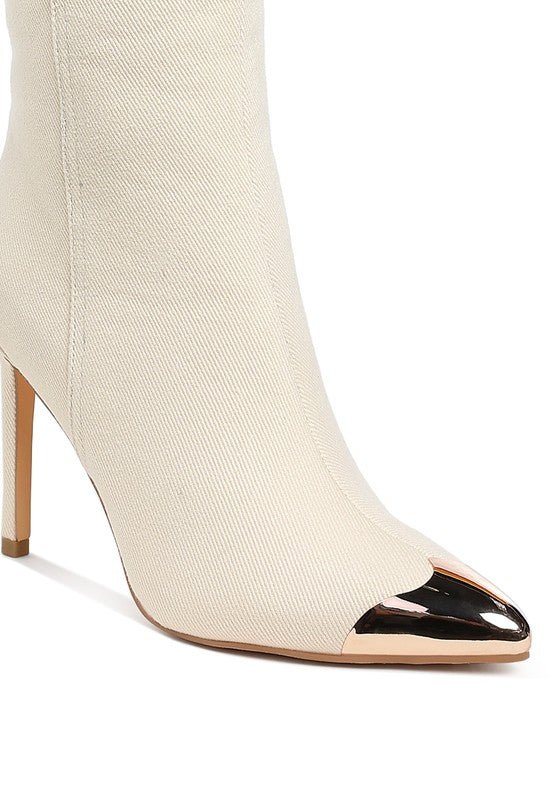 Places To Be Knee High Denim Boots - KIOKO