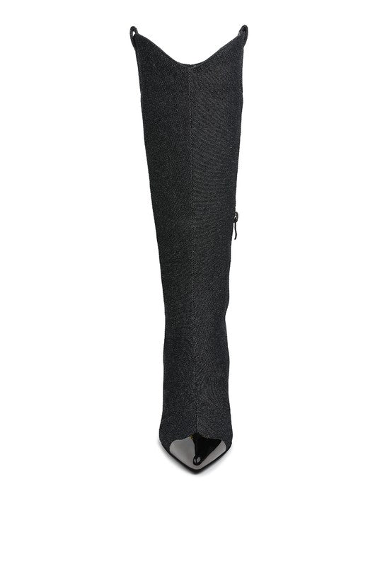 Places To Be Knee High Denim Boots - KIOKO