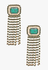 Prophyte Pulse Crystal Fringe Earrings - Emerald - KIOKO