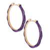 Purple Violet Twisted Stone Hoops - KIOKO