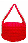 Red & Ivory Quilted Delta Signature Couture Bag - KIOKO