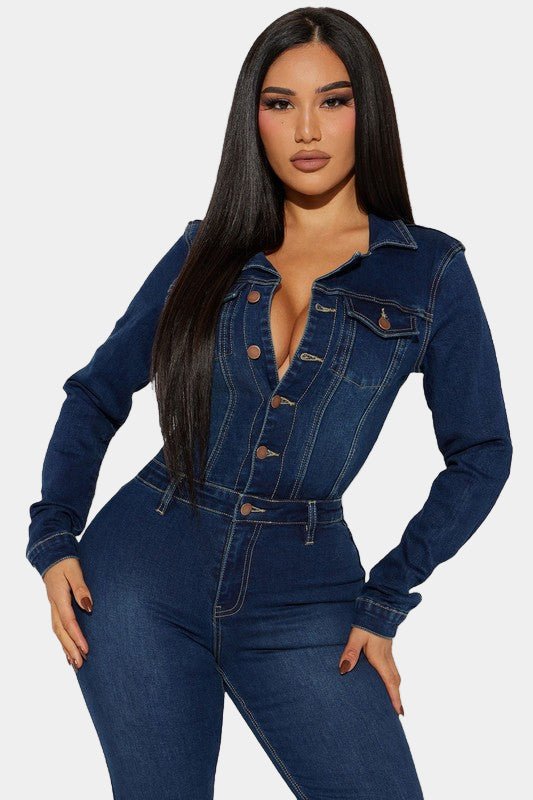 Ride Or Chic Denim Jumpsuit - KIOKO