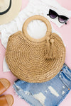 Sand Dunes Straw Tassel O - Ring Tote - KIOKO