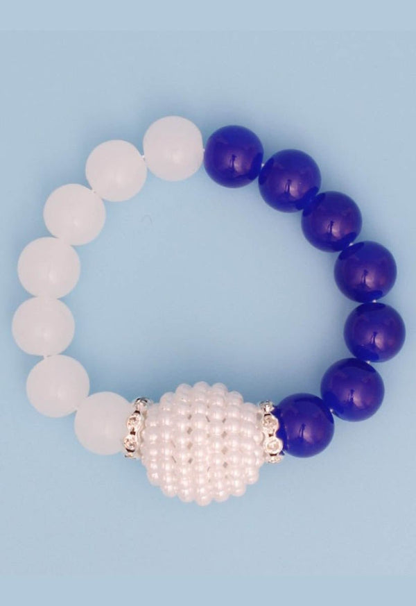 Secret Circle Pearl Glass Bead Bracelet - Blue - KIOKO