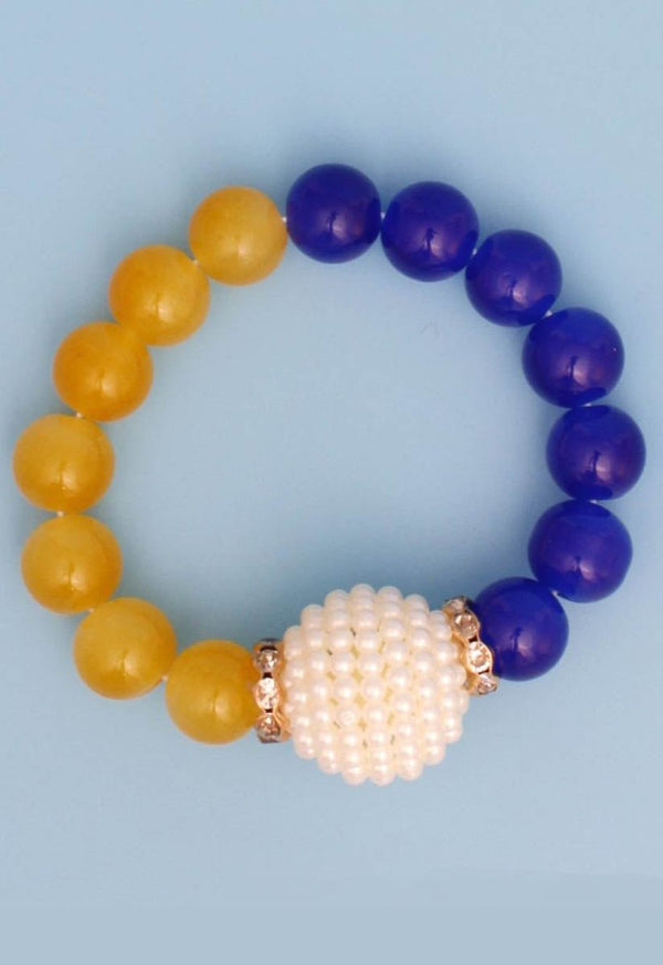 Secret Circle Pearl Glass Bead Bracelet - Gold - KIOKO