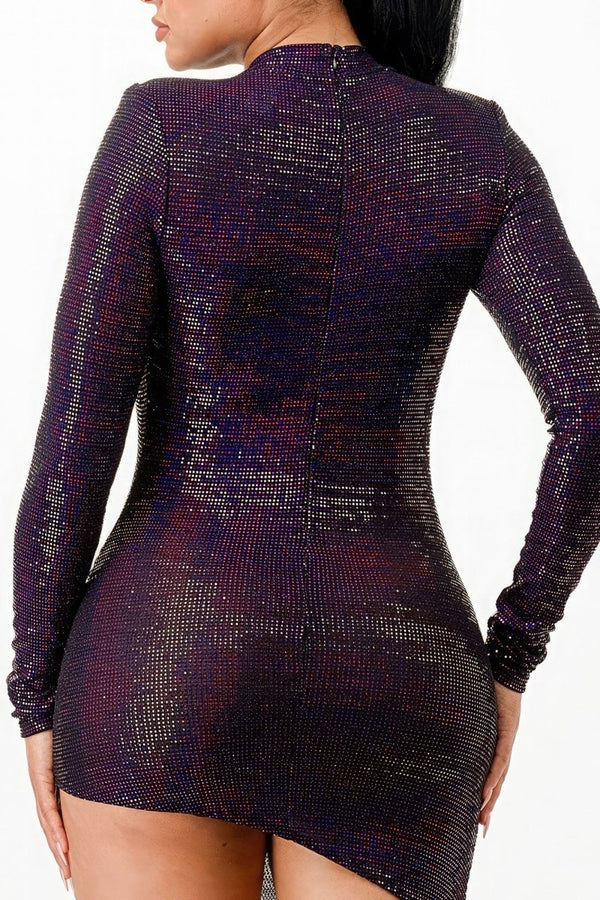 Serenade Asymmetrical Sequin Dress - KIOKO