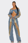 Serving The Most Mesh Denim Set - KIOKO