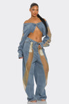 Serving The Most Mesh Denim Set - KIOKO