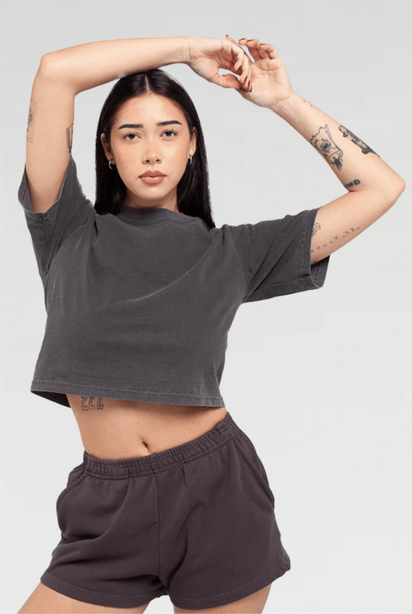 Shaka Wear Womens Garment Dye Crop Top - KIOKO
