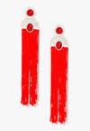She Made It Vintage Tassel Earrings - Red - KIOKO