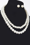 Shelique Double Layered Pearl Necklace Set - KIOKO