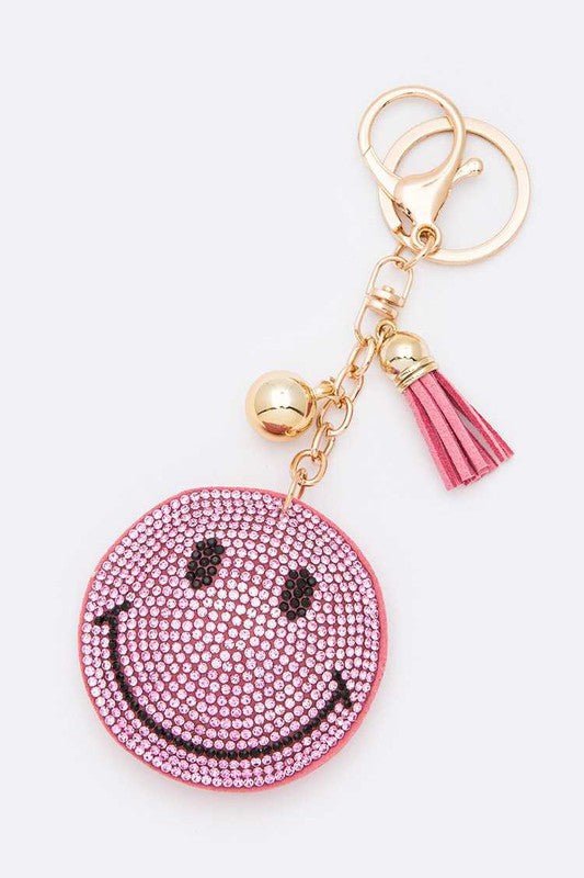 Smily Face Rhinestone Keychain - KIOKO