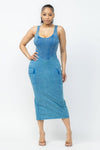 Snatchiq Acid Washed Midi Dress - KIOKO
