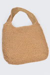 Stitched Up Straw Hobo Bag - KIOKO