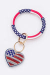 Stone Heart Flag Key Chain Bracelet - KIOKO