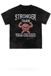 Stronger Than Excuses Mineral Wash Gym Tee - KIOKO