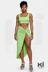 Mint It Loud Crop Top & Maxi Skirt Set - KIOKO