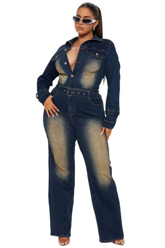 Teddy Denim Jumpsuit - KIOKO