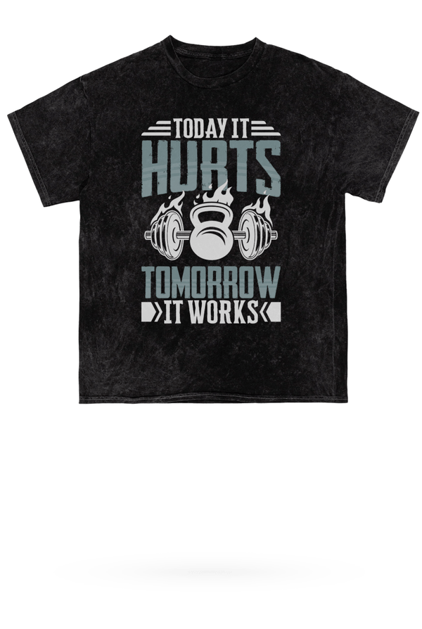 Today It Hurts Mineral Wash Gym Tee - KIOKO