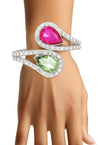 True Ties Teardrop Cuff Bracelet - Pink Green - KIOKO