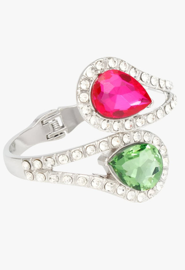 True Ties Teardrop Cuff Bracelet - Pink Green - KIOKO