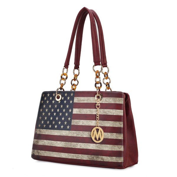 USA Flag Vegan Shoulder Bag - KIOKO
