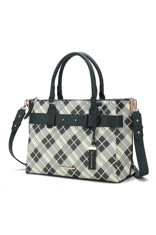 Vivian Plaid Satchel Bag - KIOKO