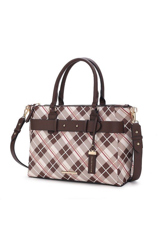 Vivian Plaid Satchel Bag - KIOKO