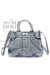Washed Denim Top Handle Convertible Bag - KIOKO